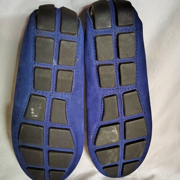 Mercanti Fiorentini Blue Suede Loafers  Italian Craftsmanship Size 8 - Picture 4 of 6